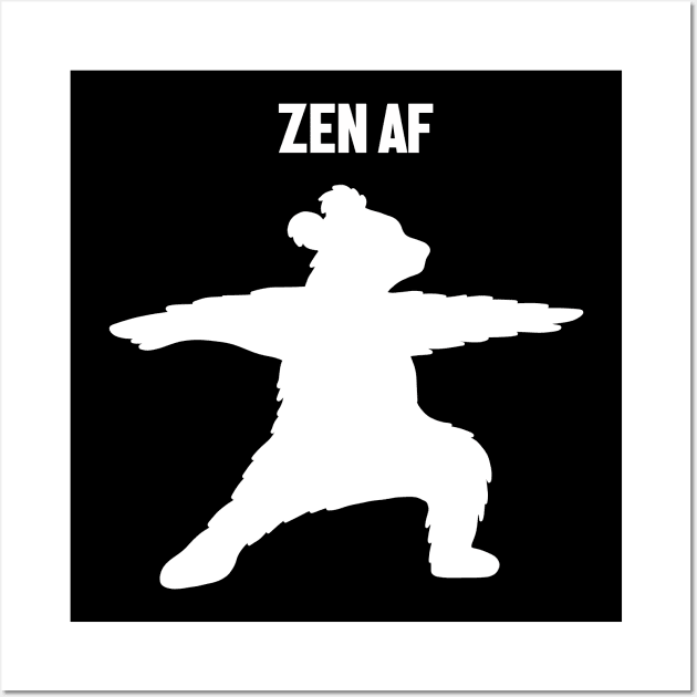 Zen Af Bear, Yoga Meditation Funny Wall Art by dukito